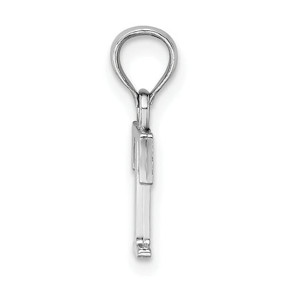 10K White Gold 10K Polished T Block Initial Charm