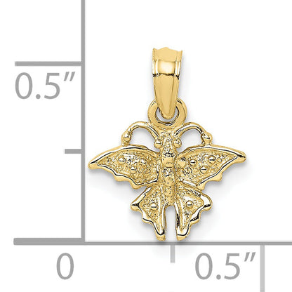 10K Yellow Gold 10K Textured Mini Butterfly Charm