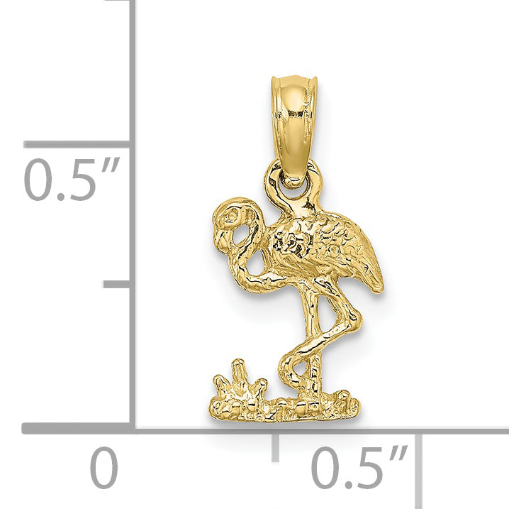 10K Yellow Gold 10K Mini Flamingo Charm