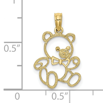 10K Yellow Gold 10K Cut Out Teddy Bear Charm