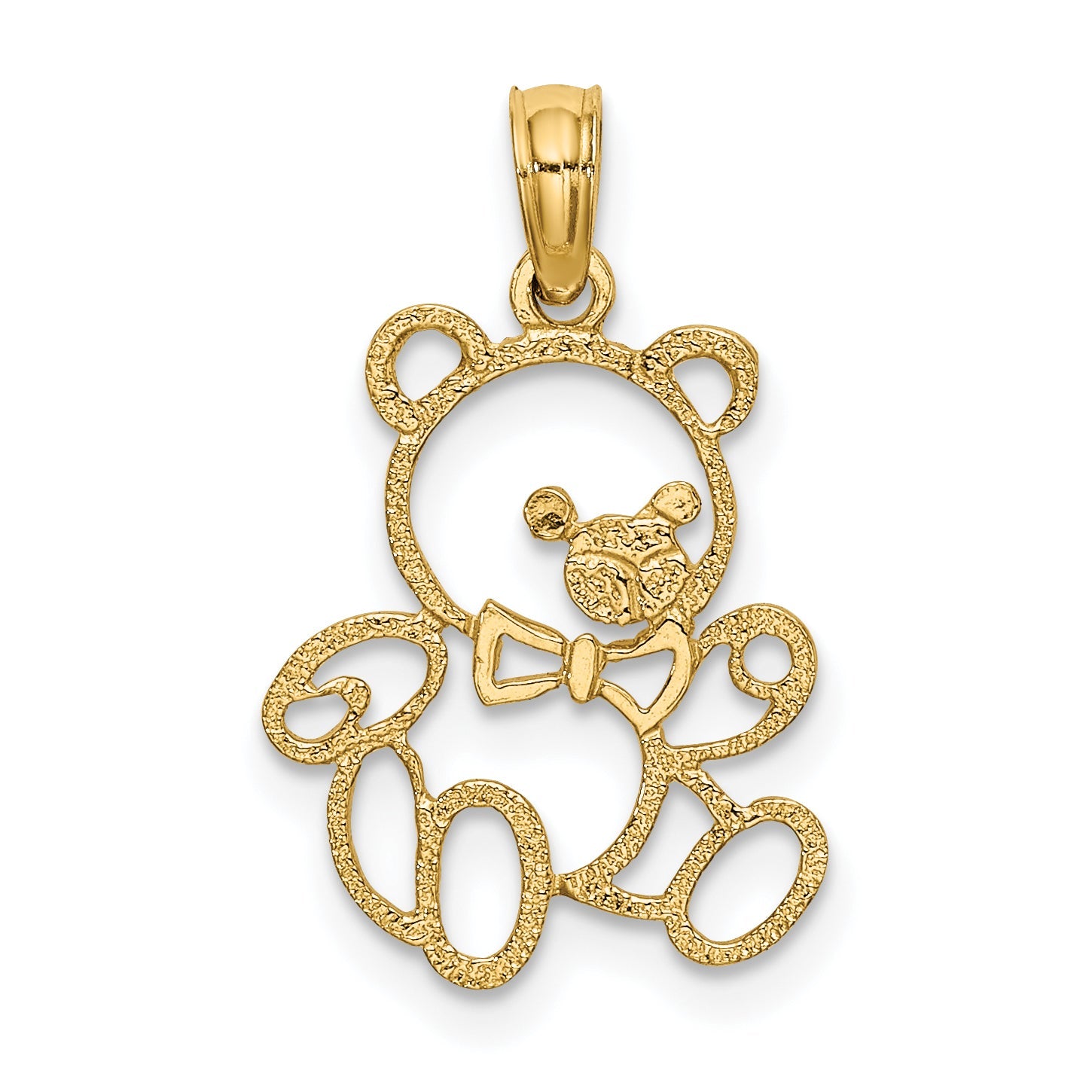 10K Yellow Gold 10K Cut Out Teddy Bear Charm