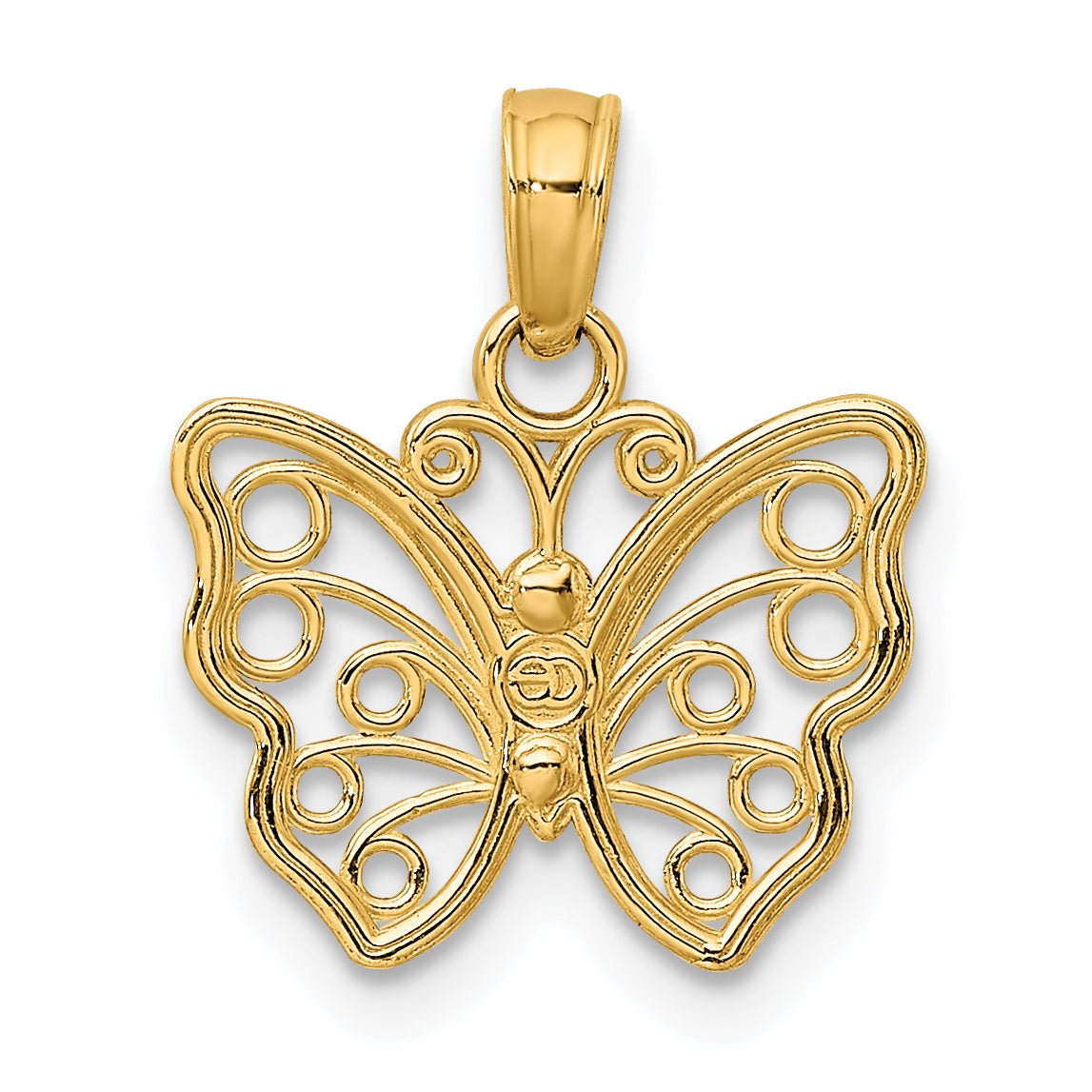 10K Yellow Gold 10K Cut-Out Small Butterfly Charm