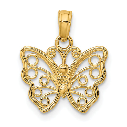 10K Yellow Gold 10K Cut-Out Small Butterfly Charm