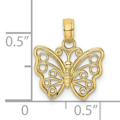 10K Yellow Gold 10K Cut-Out Small Butterfly Charm