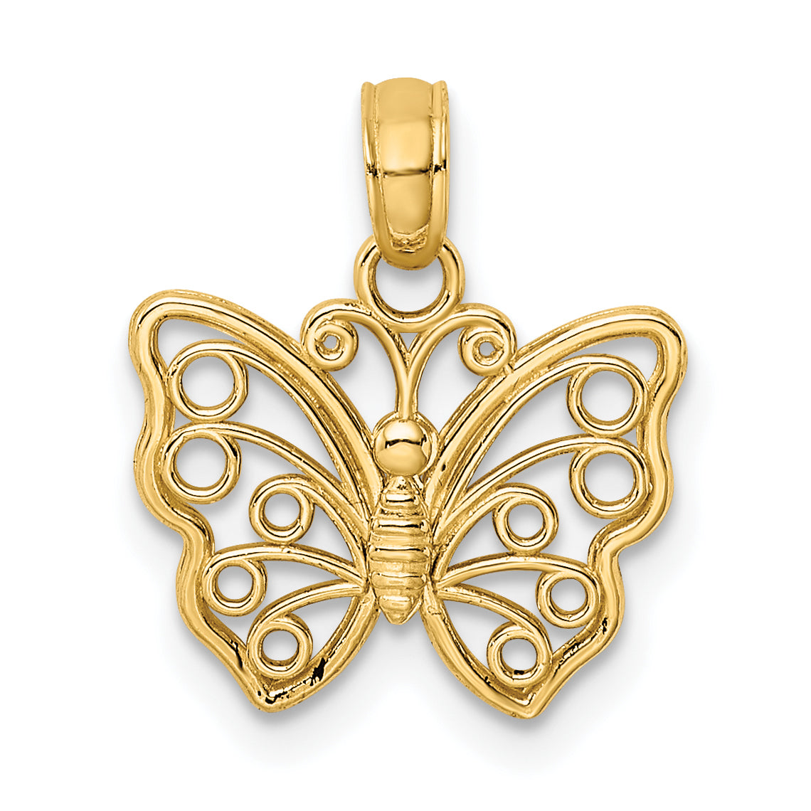 10K Yellow Gold 10K Cut-Out Small Butterfly Charm