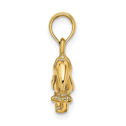 10K Yellow Gold 10K 3-D Textured/Polished Toucan Bird Charm