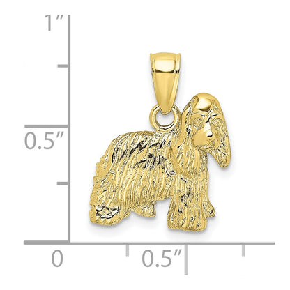 10K Yellow Gold 10K 2-D Cocker Spaniel Dog Charm