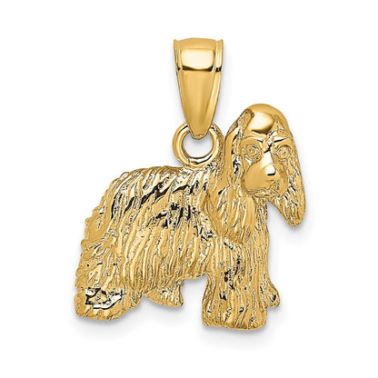 10K Yellow Gold 10K 2-D Cocker Spaniel Dog Charm