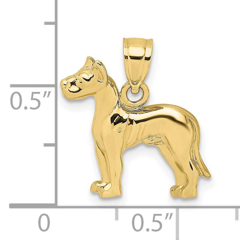10K Yellow Gold 10K 2-D Great Dane Dog Charm