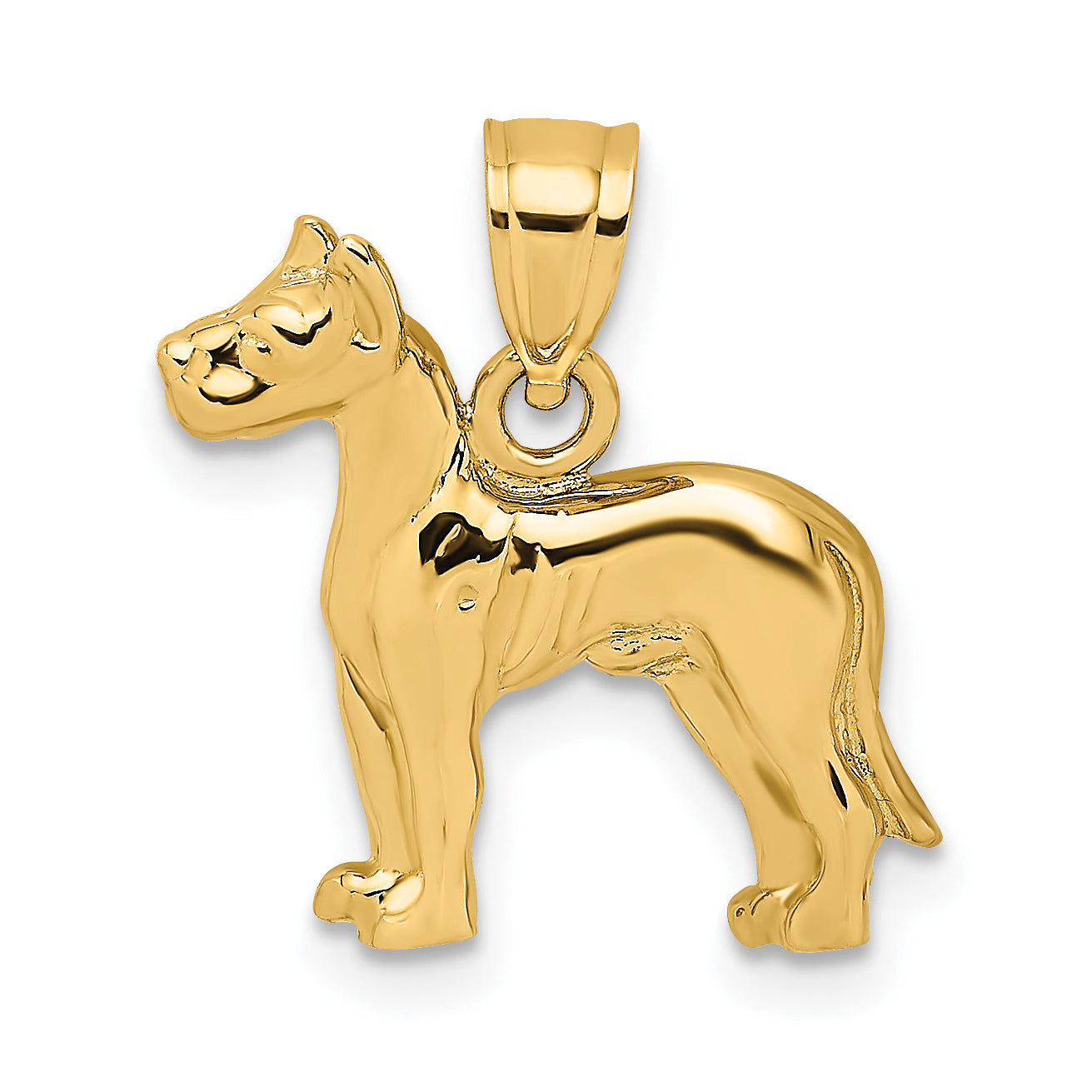 10K Yellow Gold 10K 2-D Great Dane Dog Charm