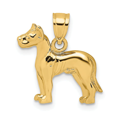 10K Yellow Gold 10K 2-D Great Dane Dog Charm
