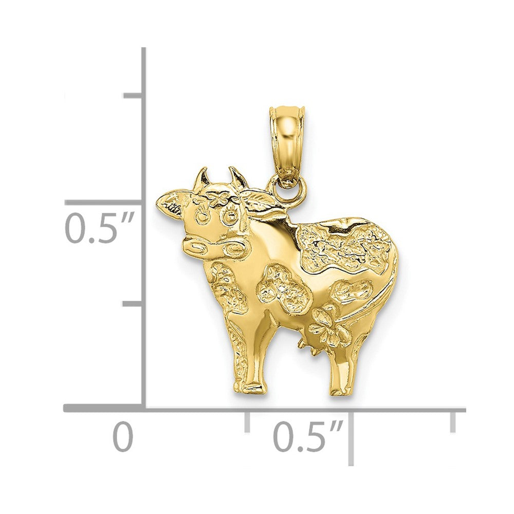10K Yellow Gold 10K 2-D Polished Playful Cow Charm