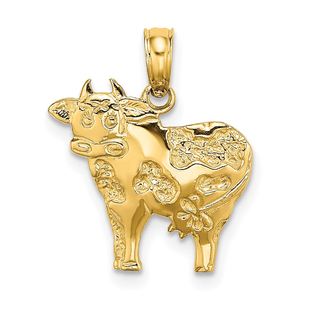 10K Yellow Gold 10K 2-D Polished Playful Cow Charm