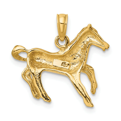 10K Yellow Gold 10K 2-D Galloping Horse Charm