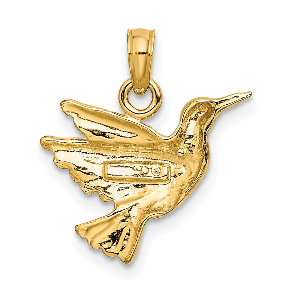 10K Yellow Gold 10K Engraved Hummingbird Charm