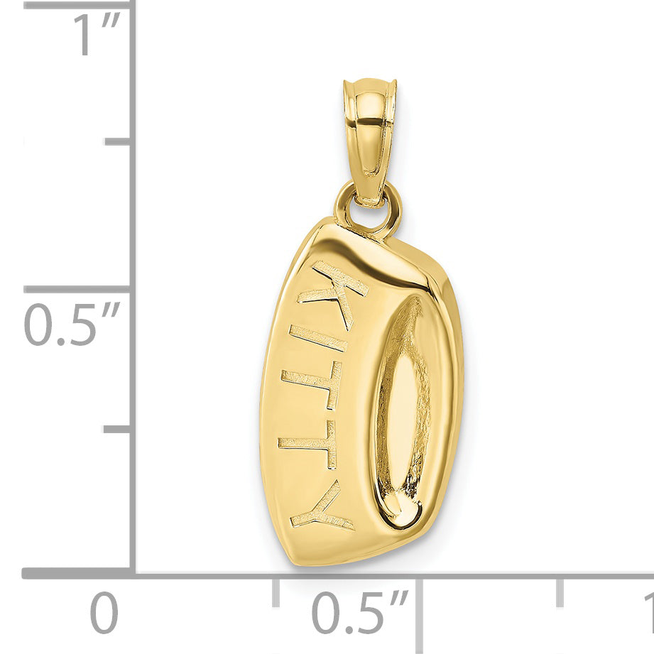 10K Yellow Gold 10K Kitty Bowl Charm