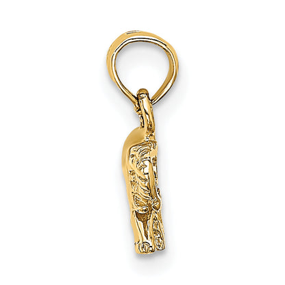 10K Yellow Gold 10K Polished Small Elephant Charm
