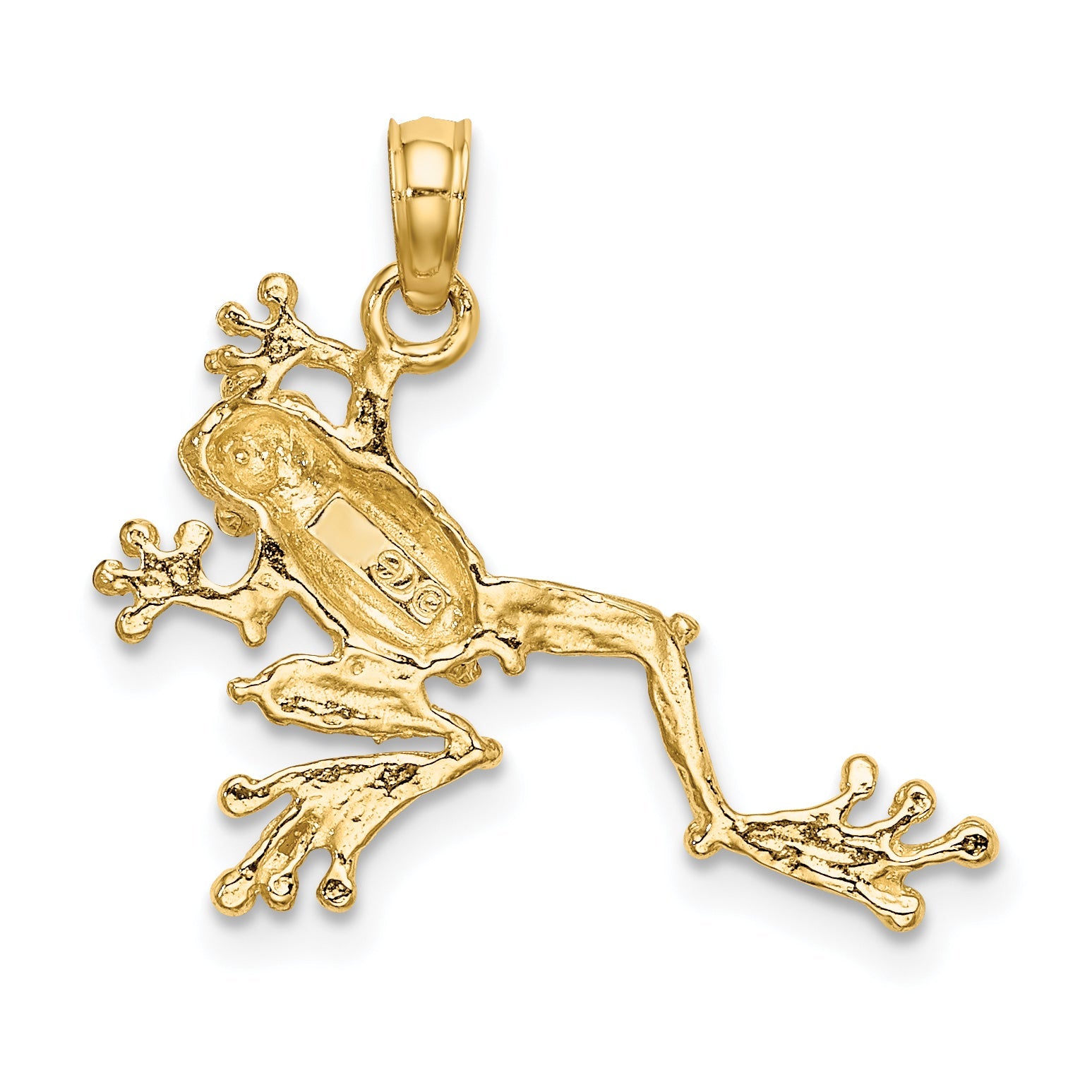 10K Yellow Gold 10K 2-D Textured Frog Charm