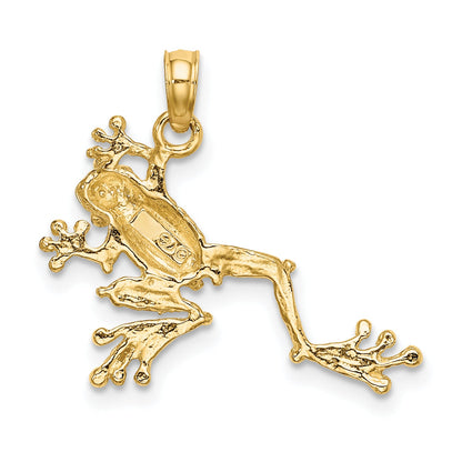 10K Yellow Gold 10K 2-D Textured Frog Charm