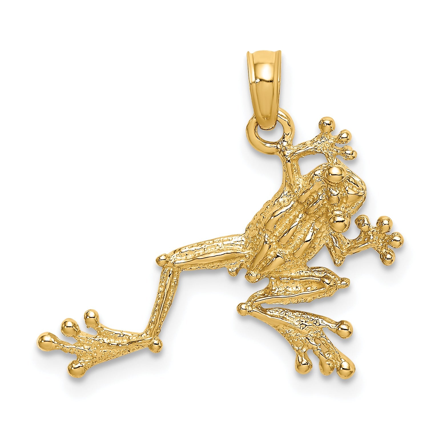 10K Yellow Gold 10K 2-D Textured Frog Charm