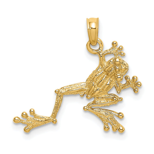 10K Yellow Gold 10K 2-D Textured Frog Charm