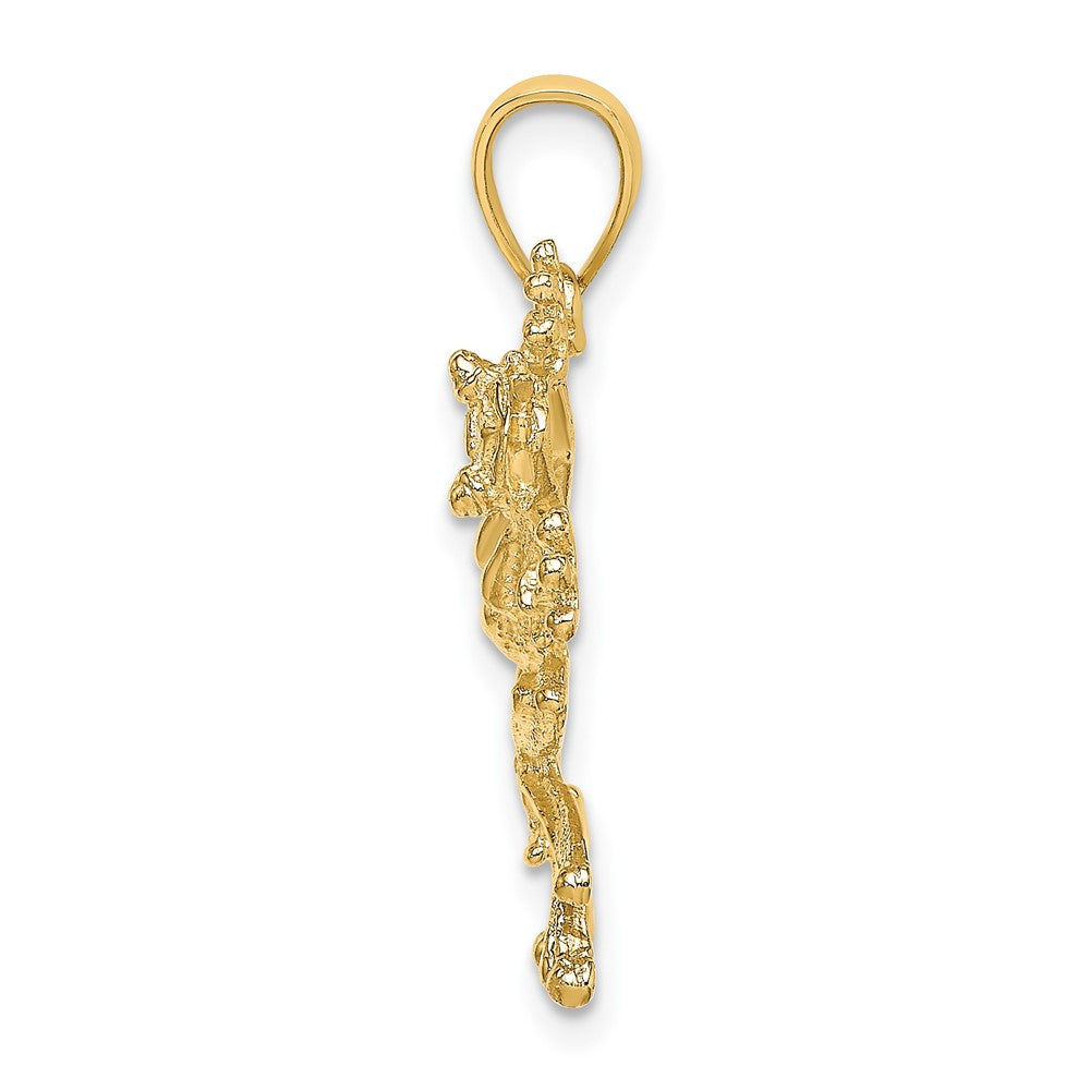 10K Yellow Gold 10K 2-D Textured Frog Charm
