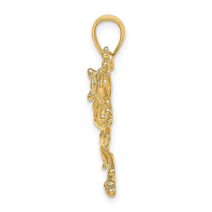 10K Yellow Gold 10K 2-D Textured Frog Charm