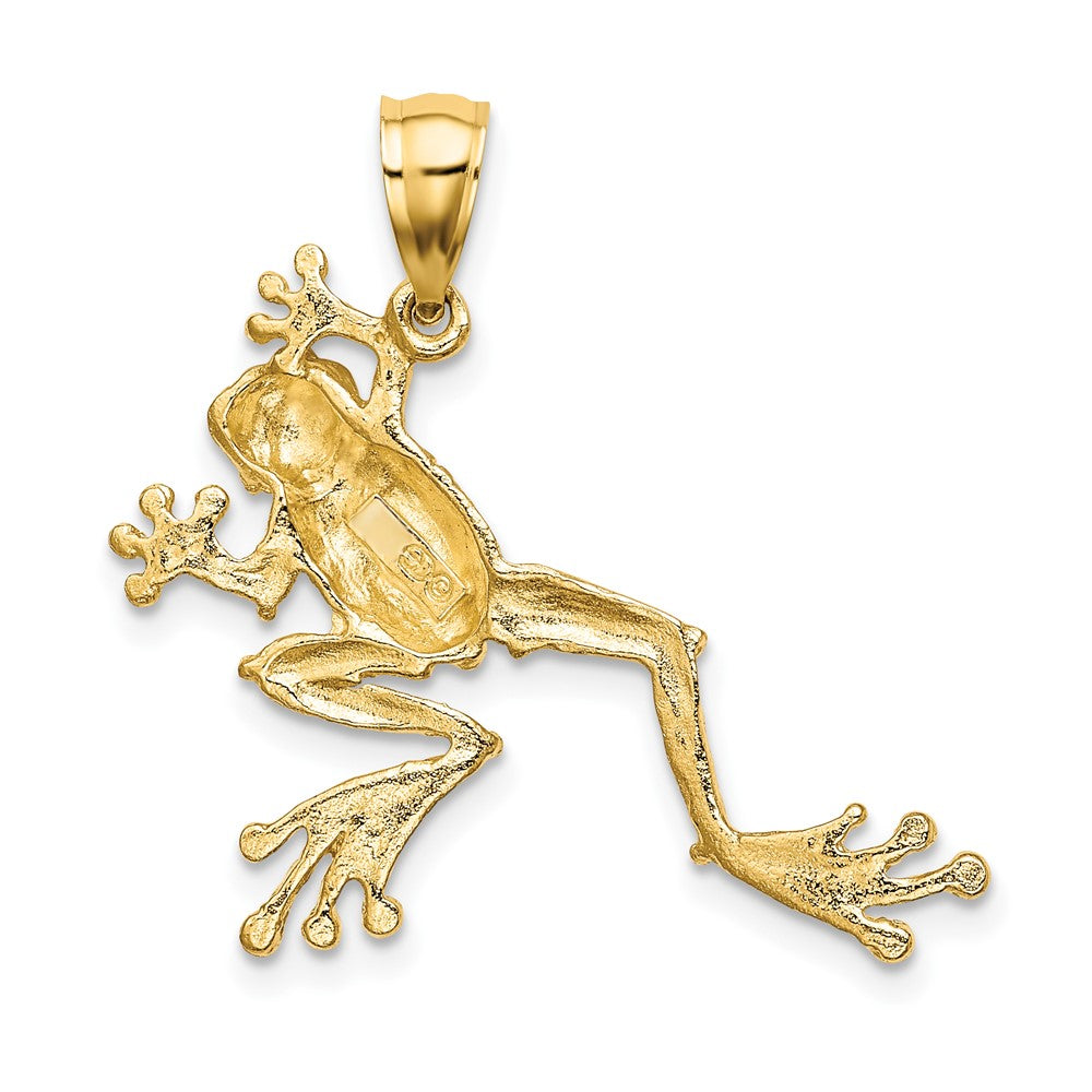 10K Yellow Gold 10K 2-D Textured Frog Charm