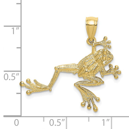 10K Yellow Gold 10K 2-D Textured Frog Charm