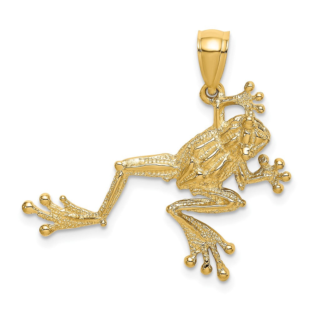 10K Yellow Gold 10K 2-D Textured Frog Charm