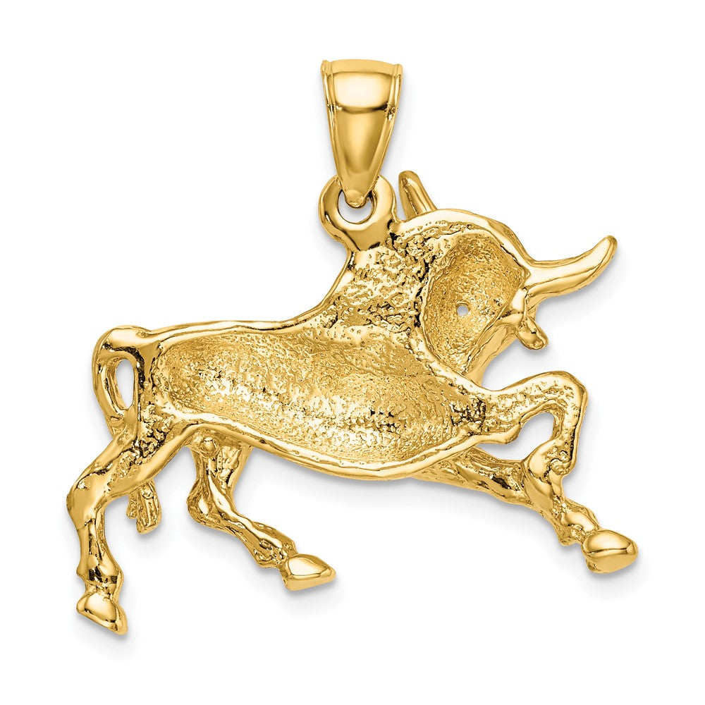 10K Yellow Gold 10K Polished Raging Bull With Horns Charm