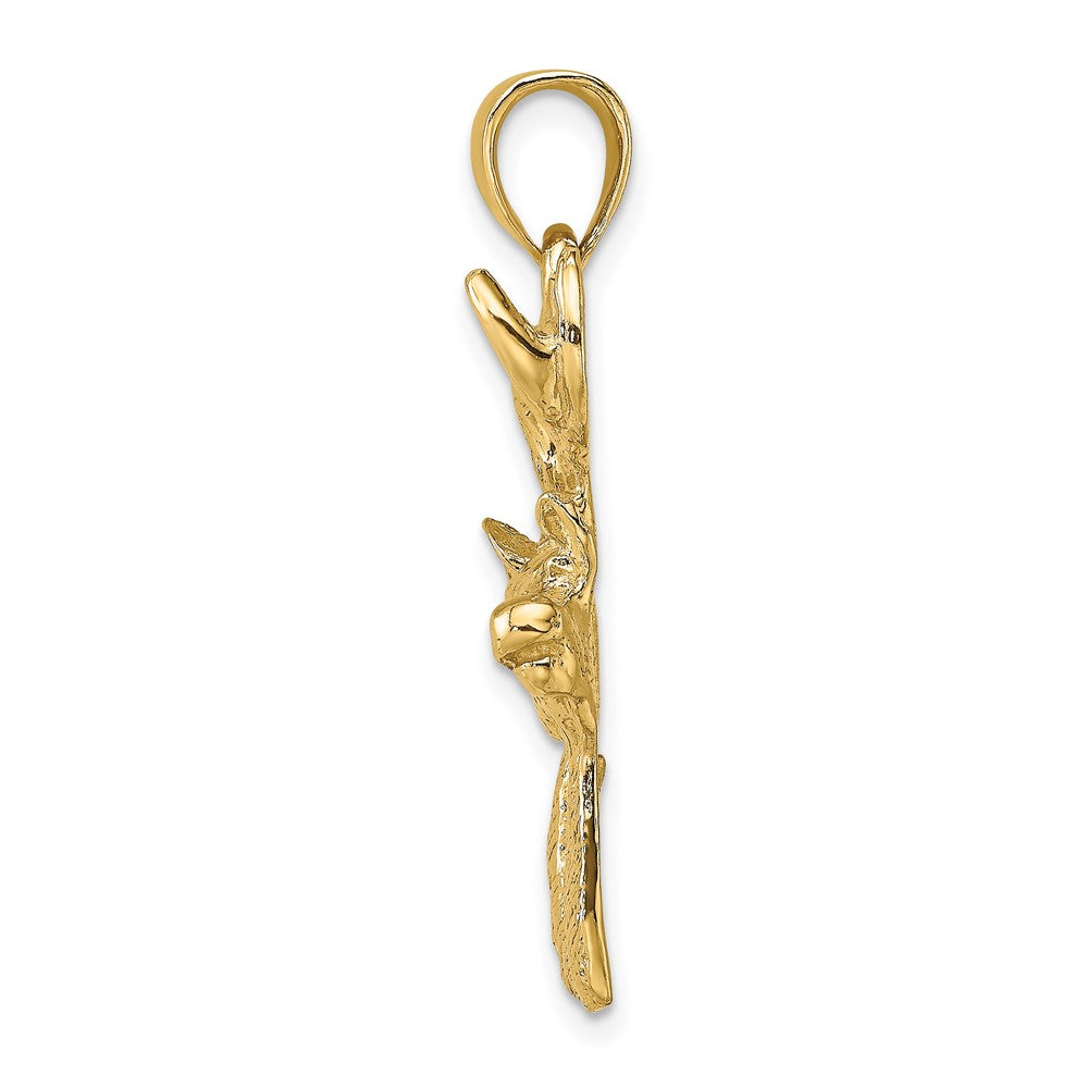 10K Yellow Gold Deer Head Profile Charm