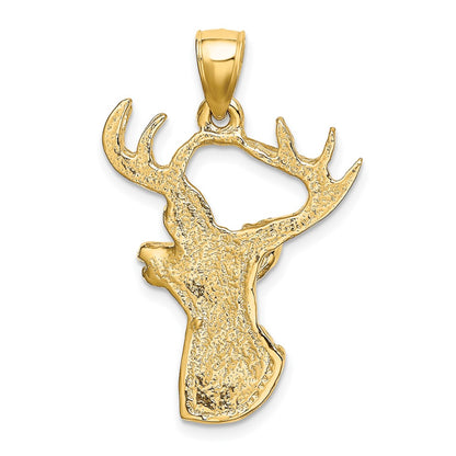 10K Yellow Gold Deer Head Profile Charm
