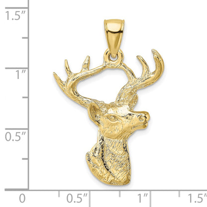 10K Yellow Gold Deer Head Profile Charm