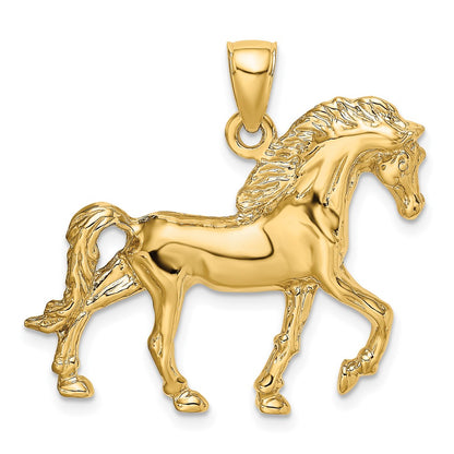 10K Yellow Gold 10K 2-D Horse Walking Charm
