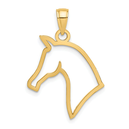 10K Yellow Gold 10K Cut-Out Horse Head Profile Charm