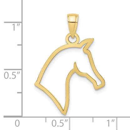 10K Yellow Gold 10K Cut-Out Horse Head Profile Charm
