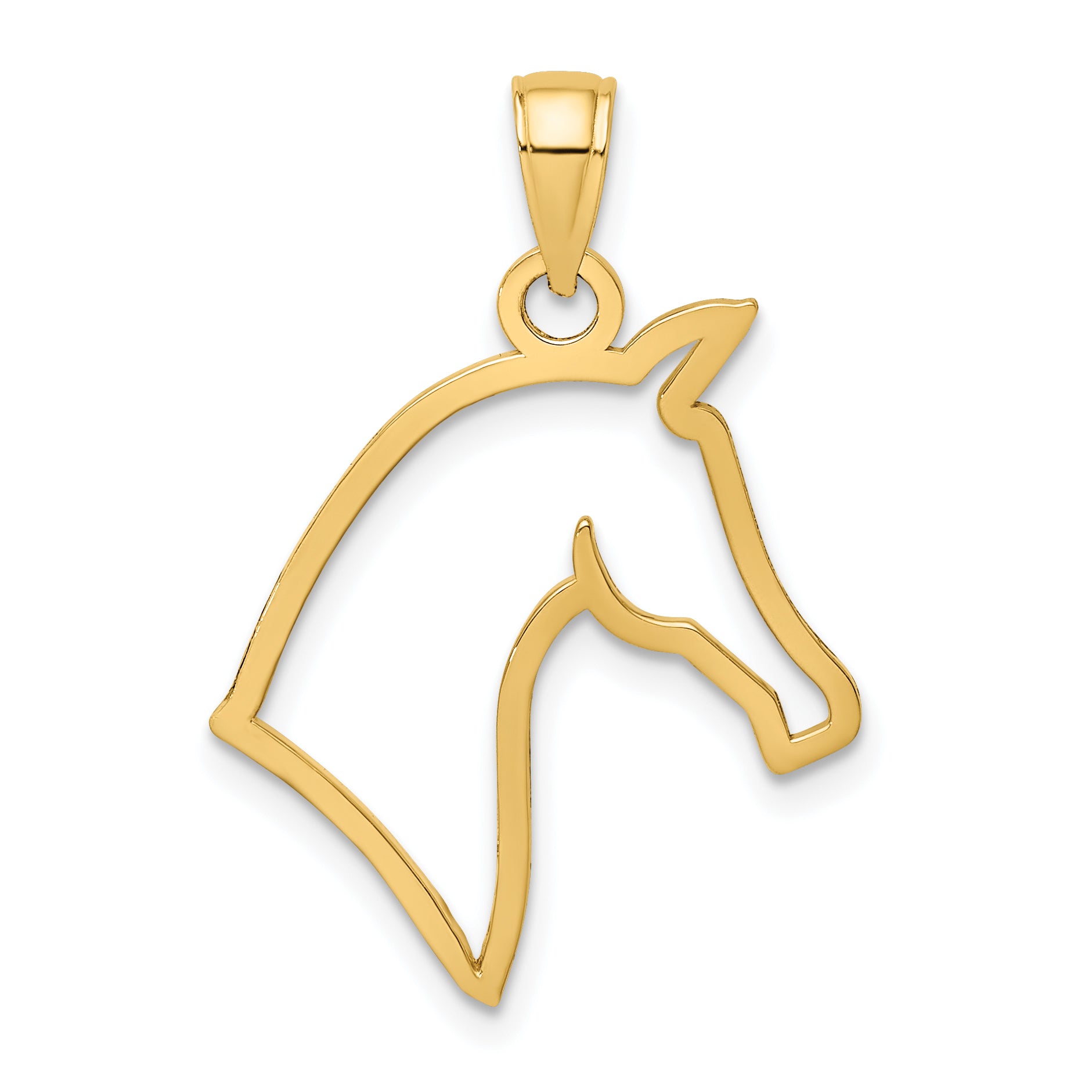 10K Yellow Gold 10K Cut-Out Horse Head Profile Charm