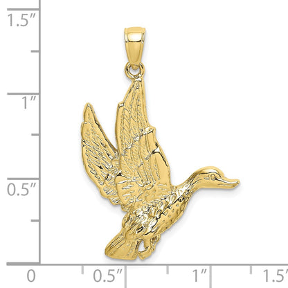 10K Yellow Gold 10K Flying Mallard Duck Charm