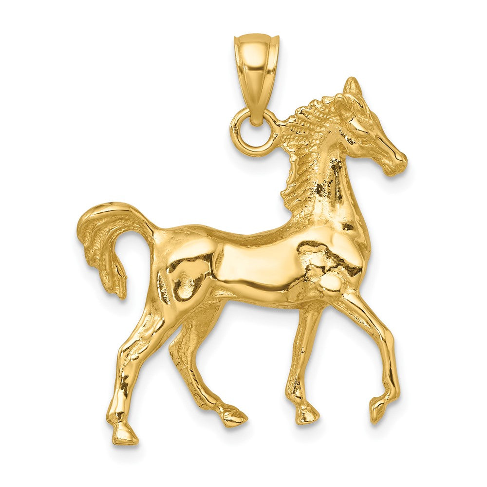 10K Yellow Gold 10K 3-D Polished Horse Charm