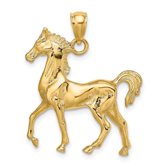10K Yellow Gold 10K 3-D Polished Horse Charm
