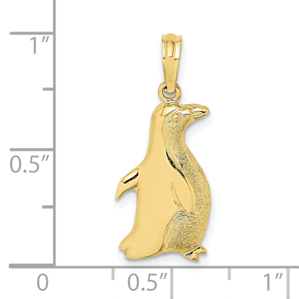 10K Yellow Gold 10K 2-D Polished And Engraved Penguin Charm