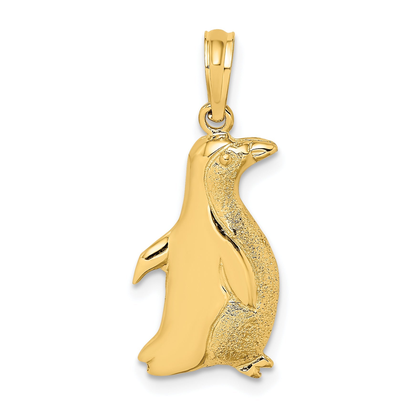 10K Yellow Gold 10K 2-D Polished And Engraved Penguin Charm