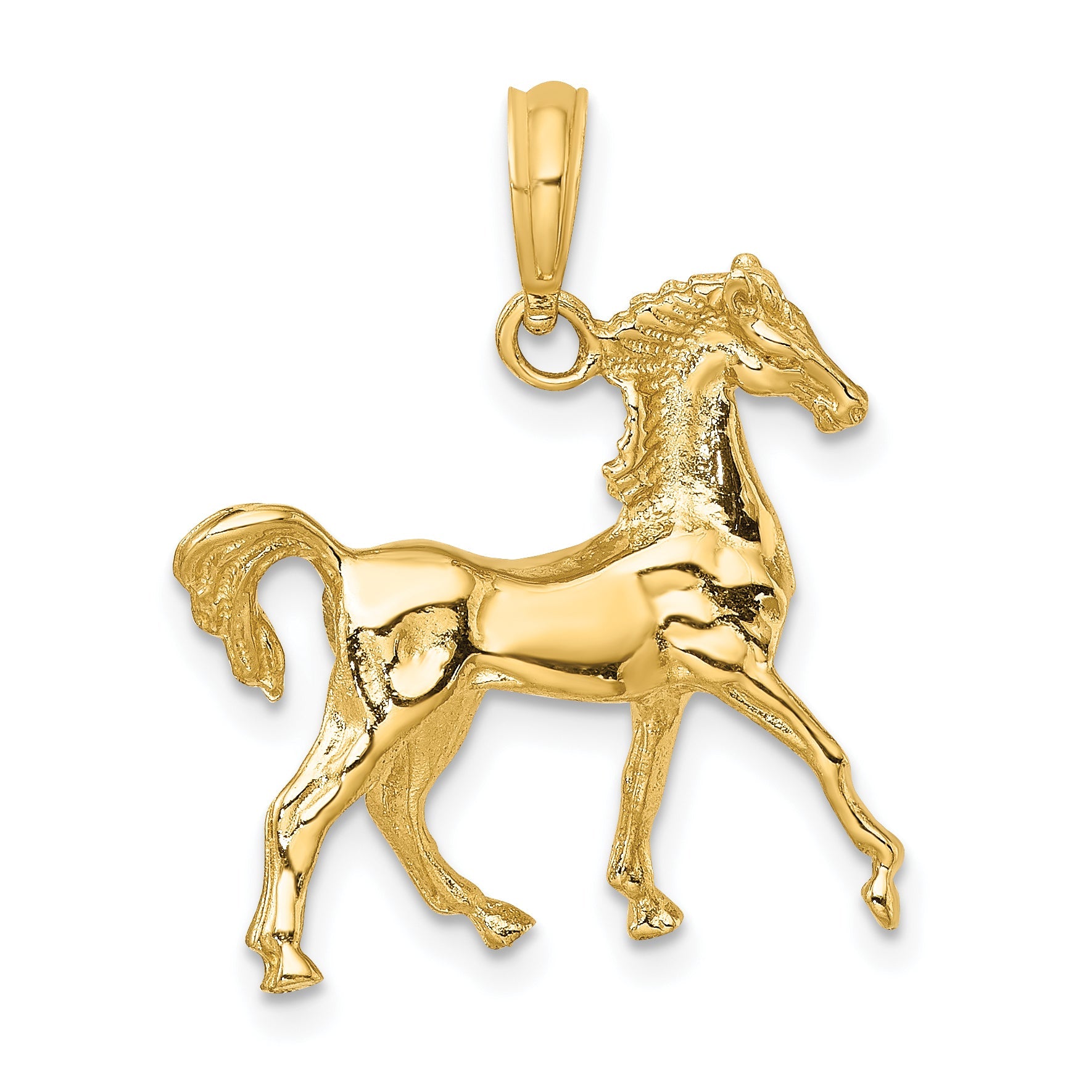 10K Yellow Gold 10K 3-D Horse Charm