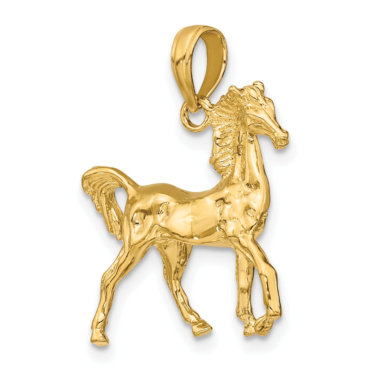 10K Yellow Gold 10K 3-D Horse Charm