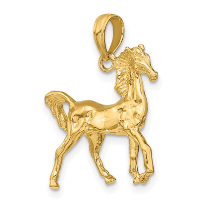 10K Yellow Gold 10K 3-D Horse Charm