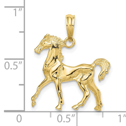 10K Yellow Gold 10K 3-D Horse Charm