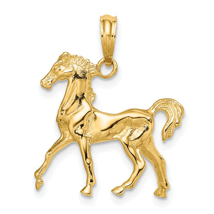 10K Yellow Gold 10K 3-D Horse Charm