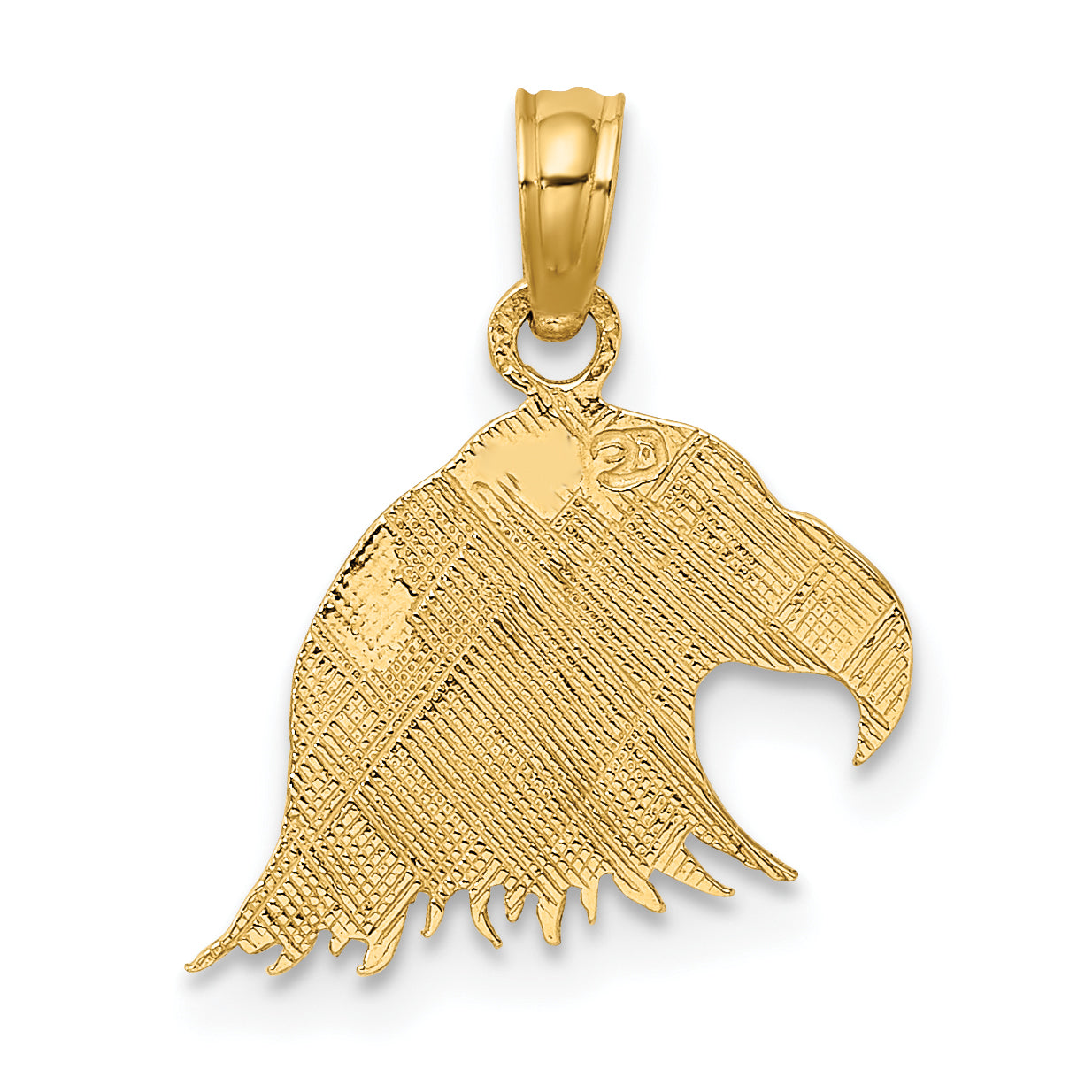 10K Yellow Gold 10K Engraved Flat Eagle Head Charm