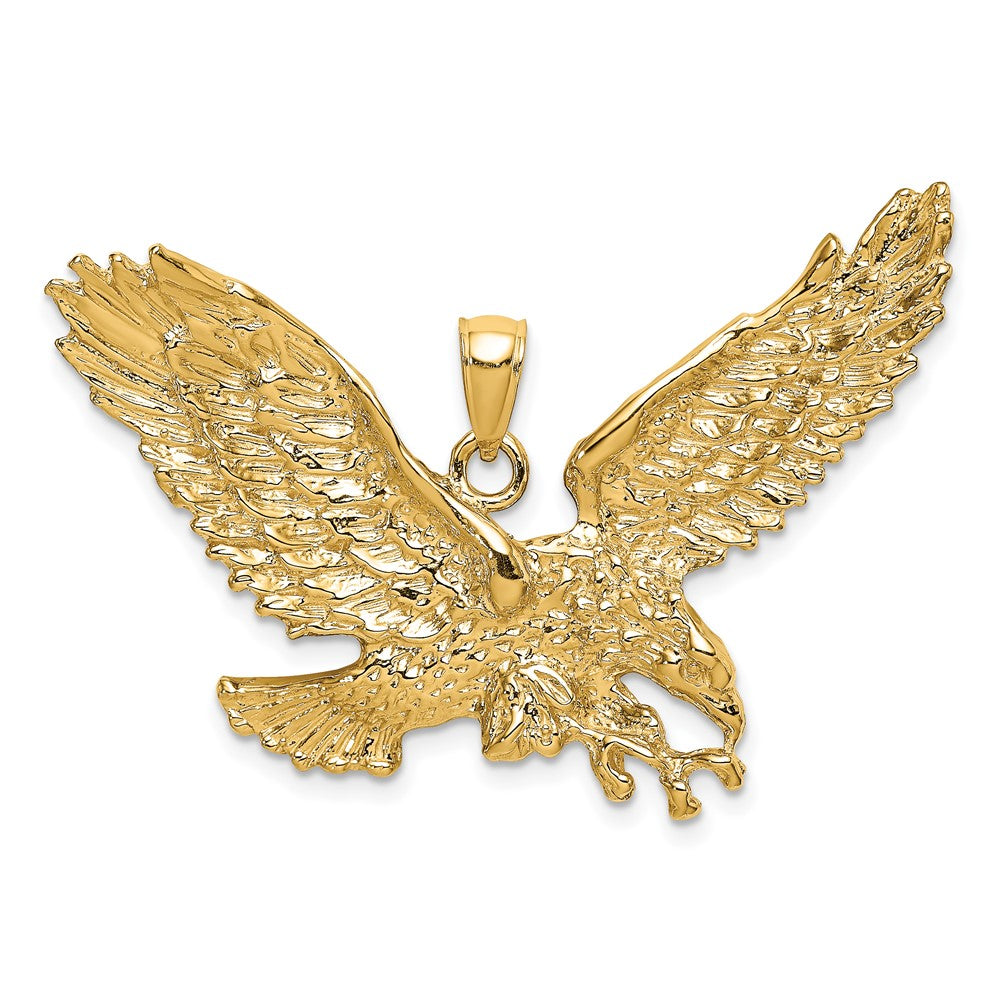 10K Yellow Gold 10K Eagle W/Beak Touching Claws Charm